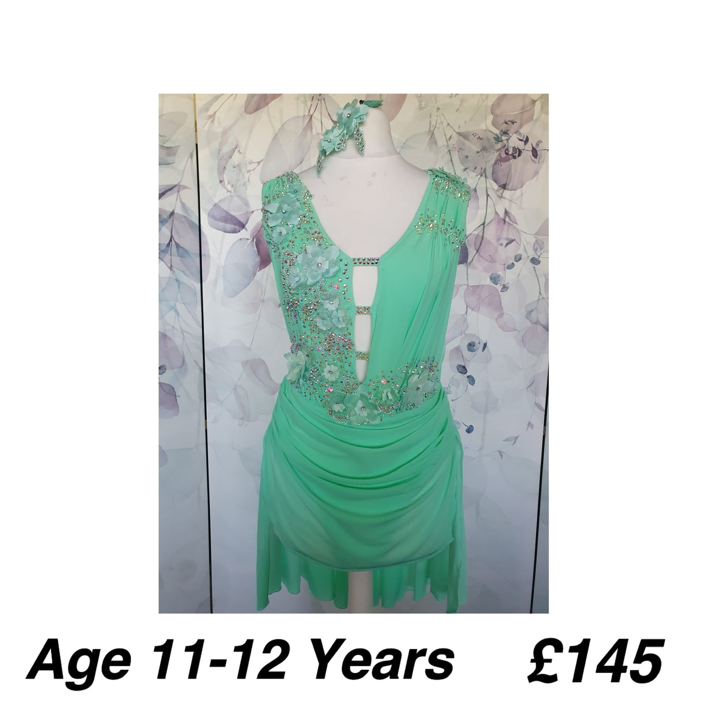 266 Green Lyrical Stage Dance Dress