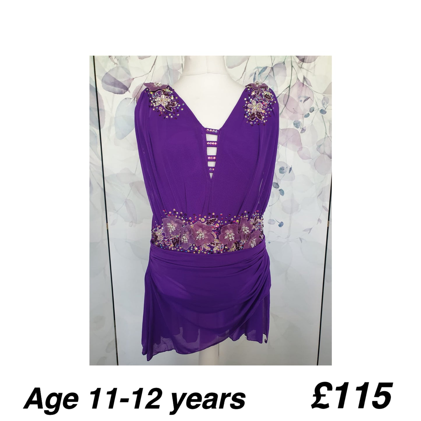 267 Purple Lyrical Stage Dance Dress