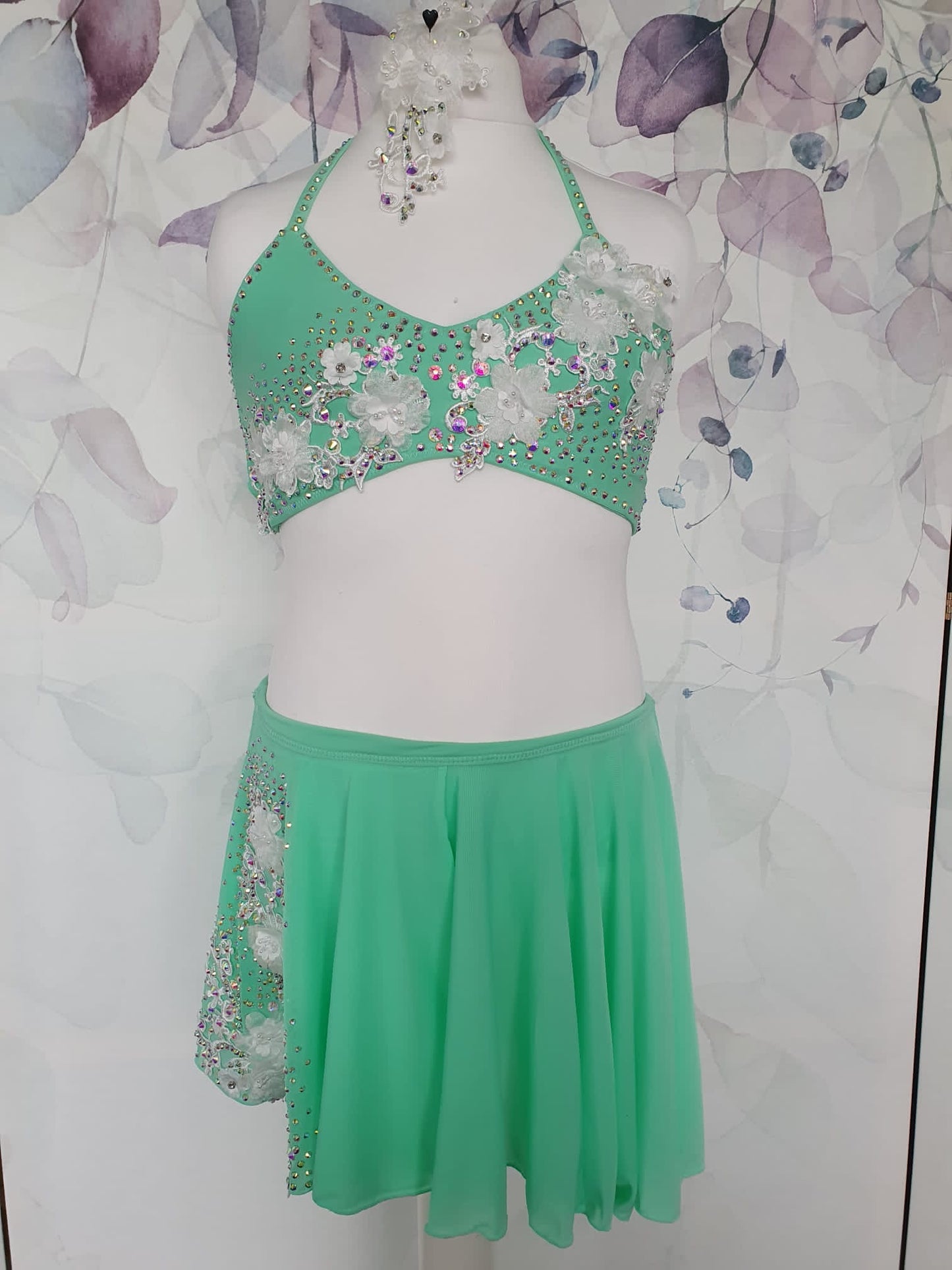 262 Green Lyrical Stage Dance Dress