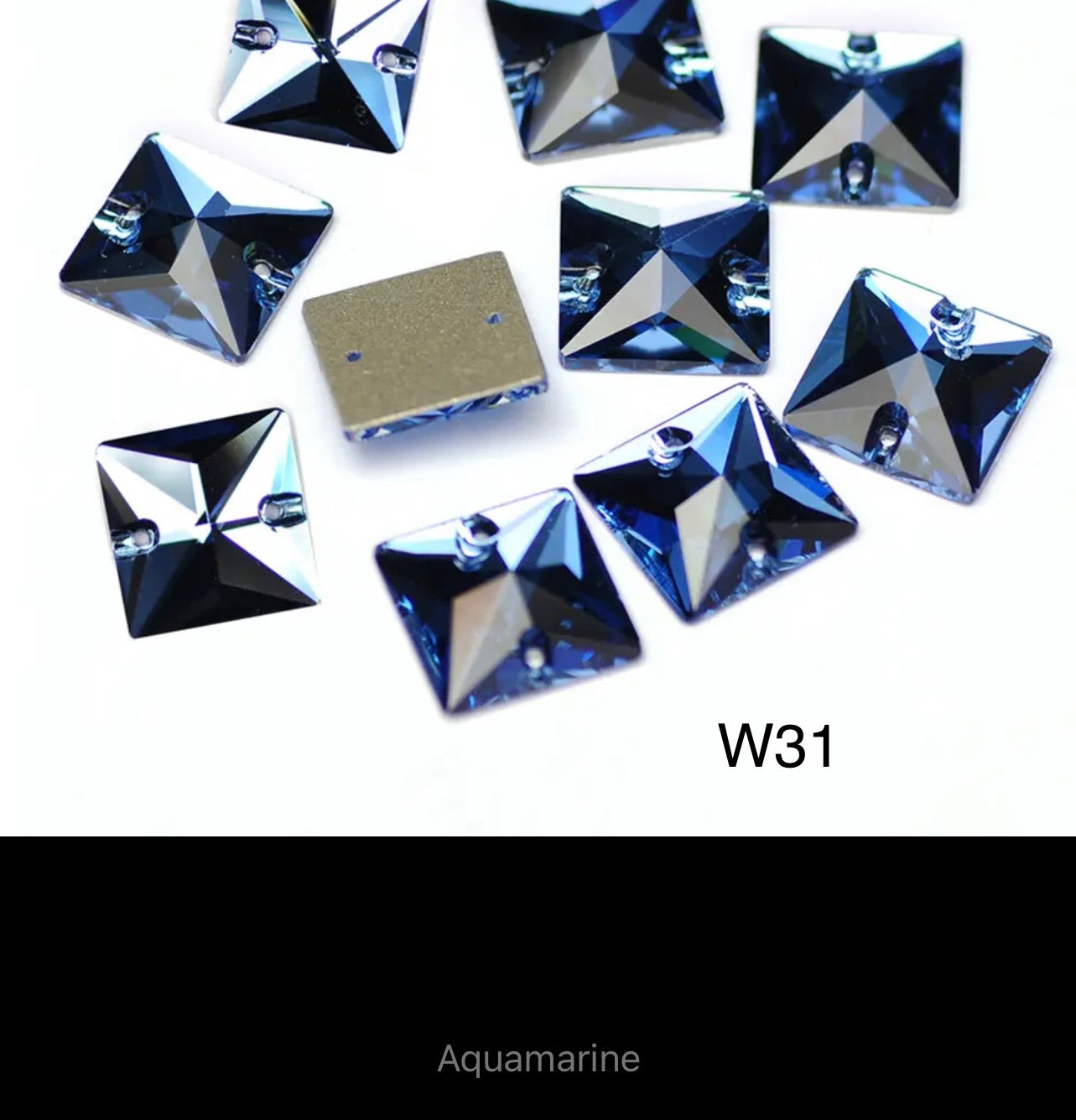 Top Quality Glass Sew On Squares (G53)